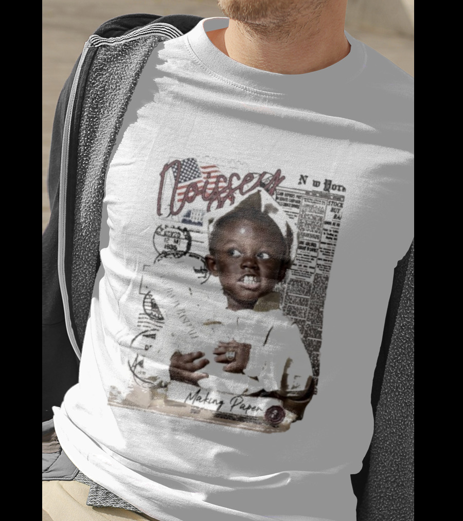 Noissey Making Paper Newsboy Kid Vintage American Newspaper 1935 T-Shirt