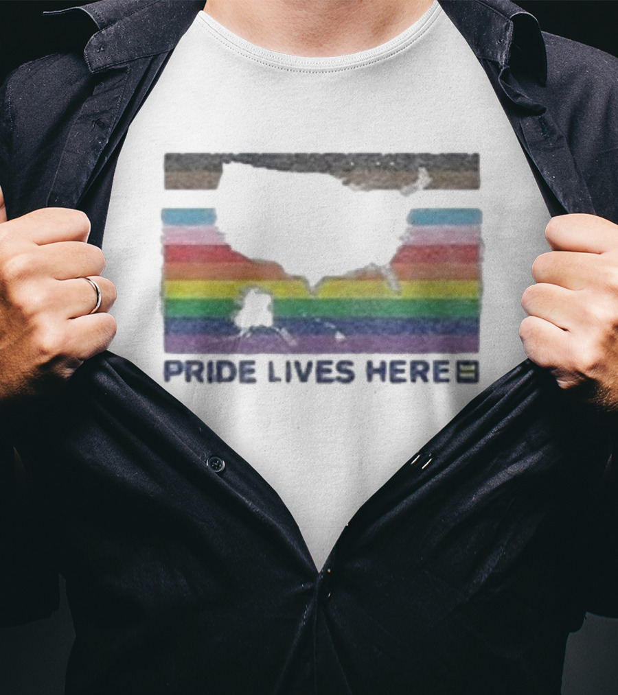 Pride Lives Here Rainbow Equality Human Rights Campaign T-Shirt