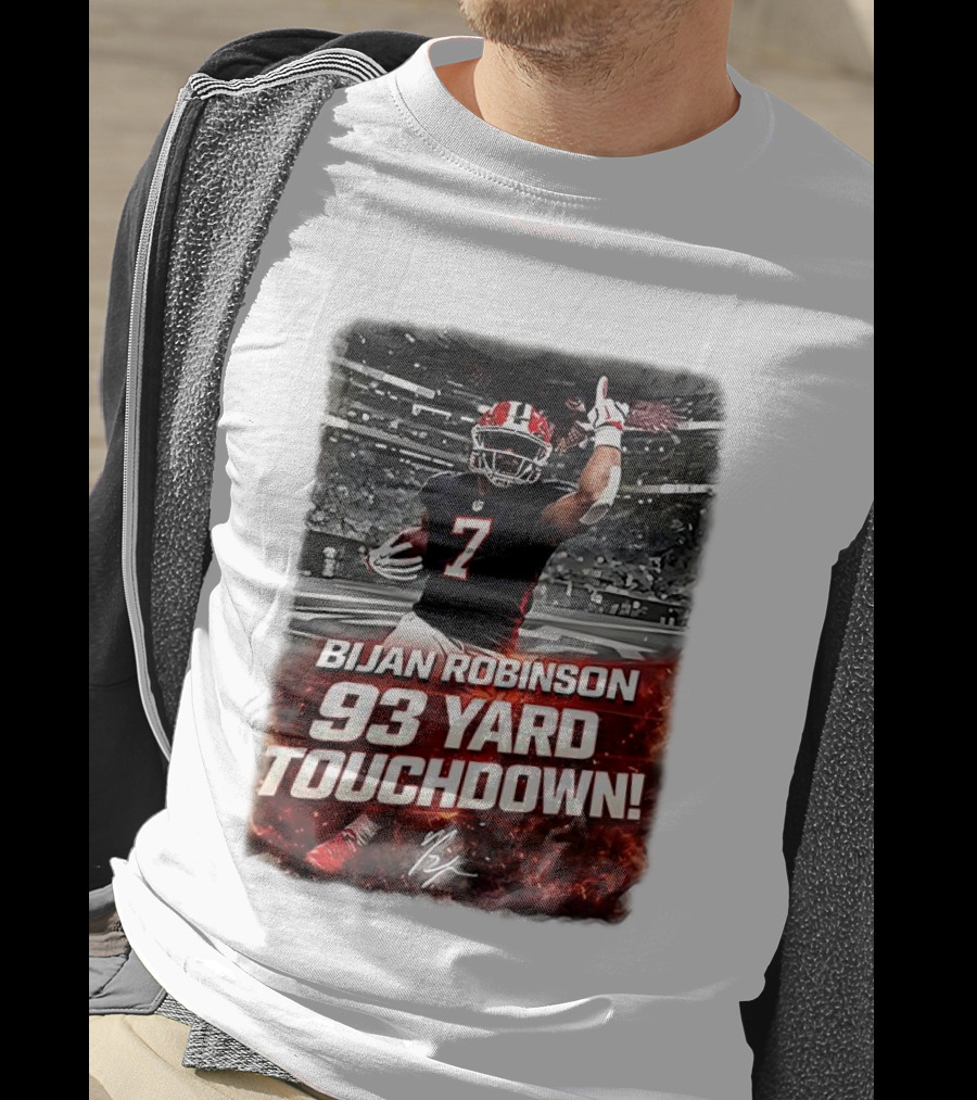 Bijan Robinson 93 Yard Touchdown Falcons Beat Rams Week 17 NFL 2025 T-Shirt