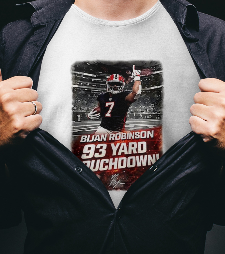 Bijan Robinson 93 Yard Touchdown Falcons Beat Rams Week 17 NFL 2025 T-Shirt