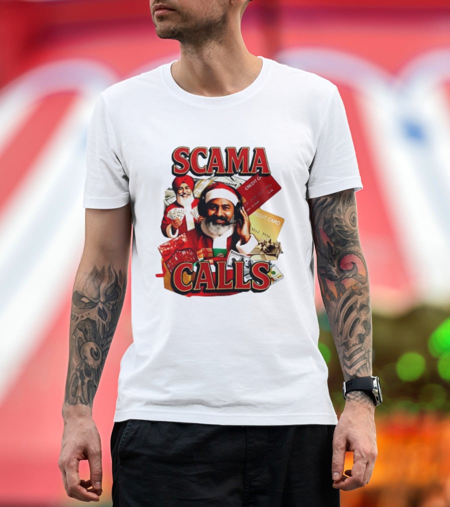 SCAMA CALLS Santa Comedy Credit Card Gifts Cash T-Shirt