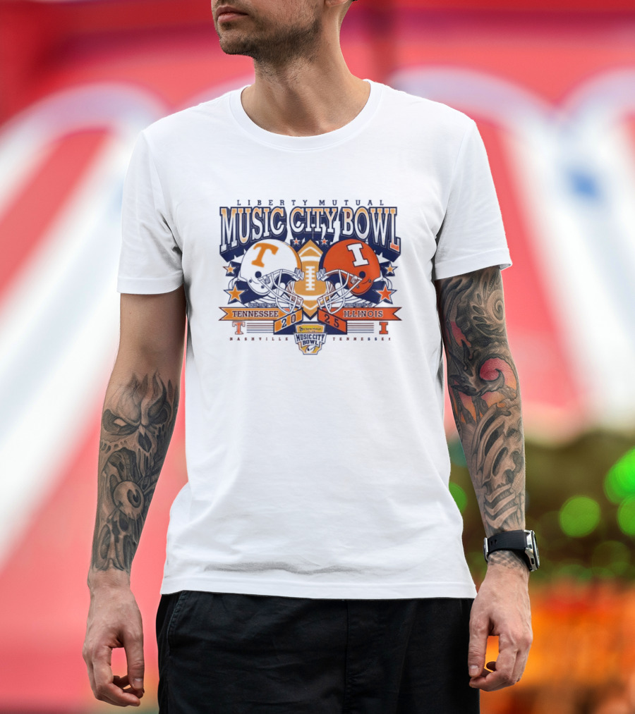 Liberty Mutual Music City Bowl Tennessee Vs Illinois December 2025 Nashville T-Shirt