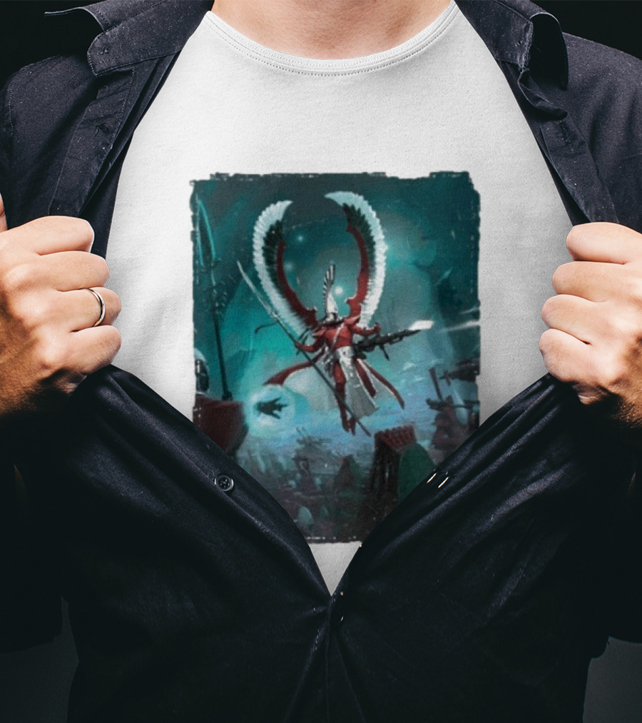 Warhammer 40 000 Aeldari Avatar Epic Battle Wings Fantasy Science Fiction T-Shirt