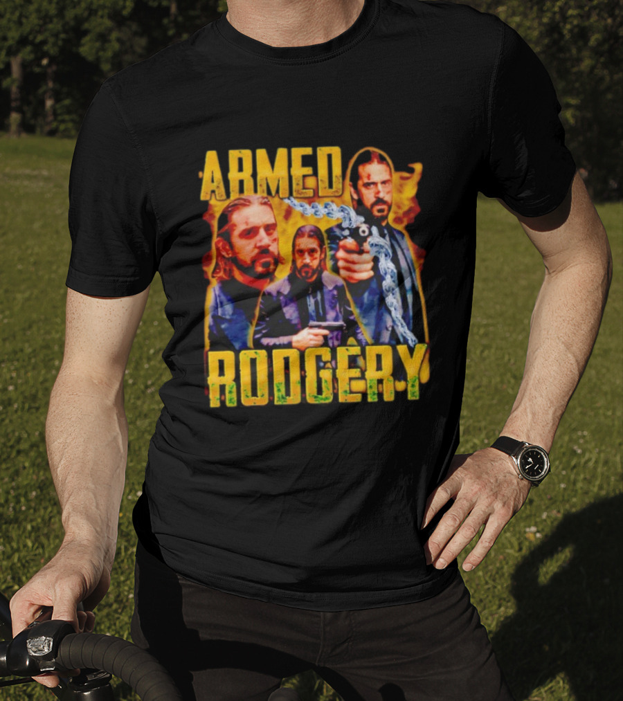 Armed Rodgery Action Movie Inspired Design With Chain And Gun T-Shirt