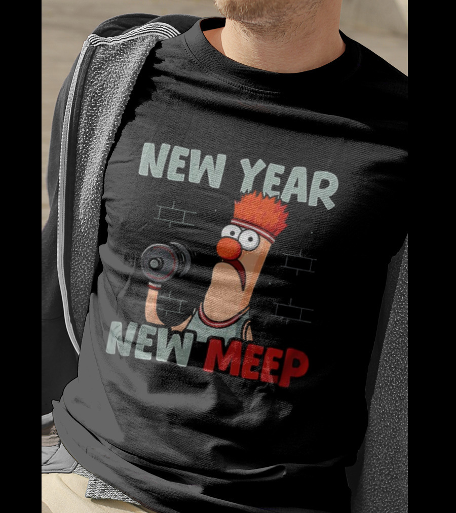 New Year New Meep Beaker The Muppets Lift Weights Fitness T-Shirt
