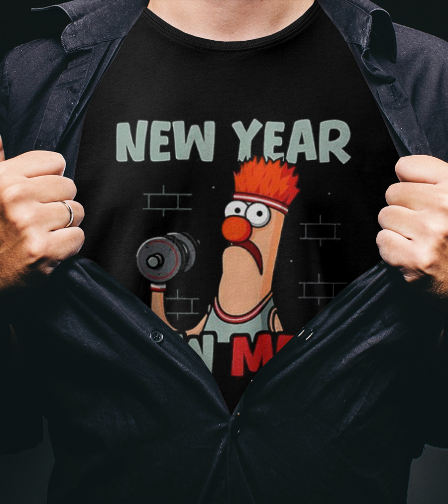 New Year New Meep Beaker The Muppets Lift Weights Fitness T-Shirt