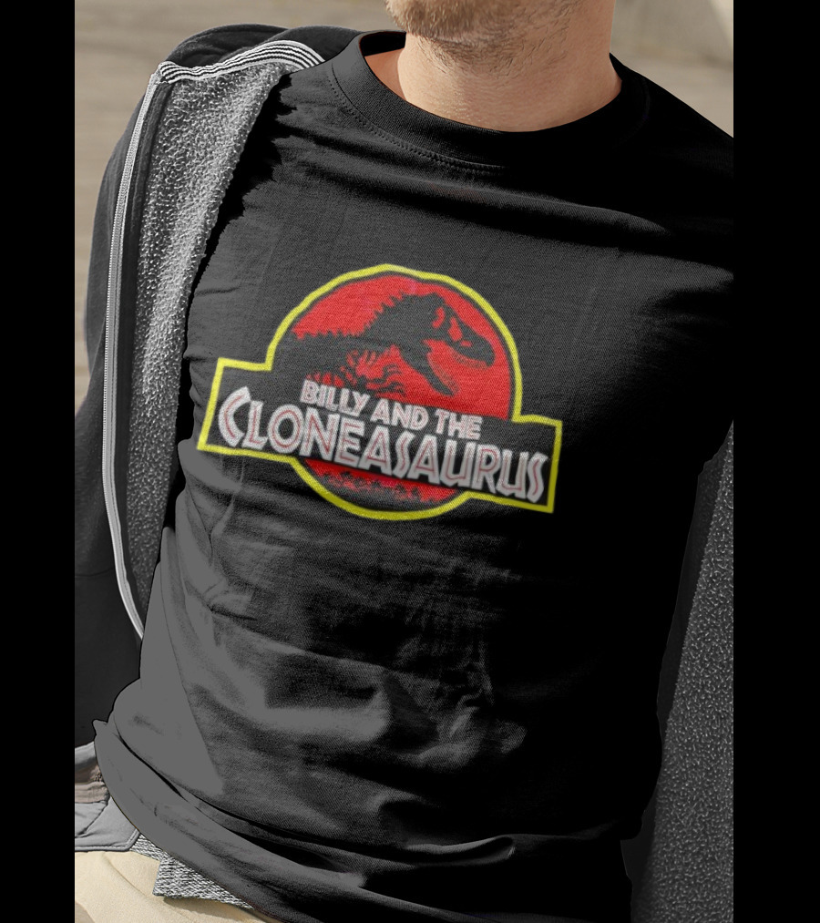 Billy And The Cloneasaurus Dinosaur Silhouette Comedy T-Shirt