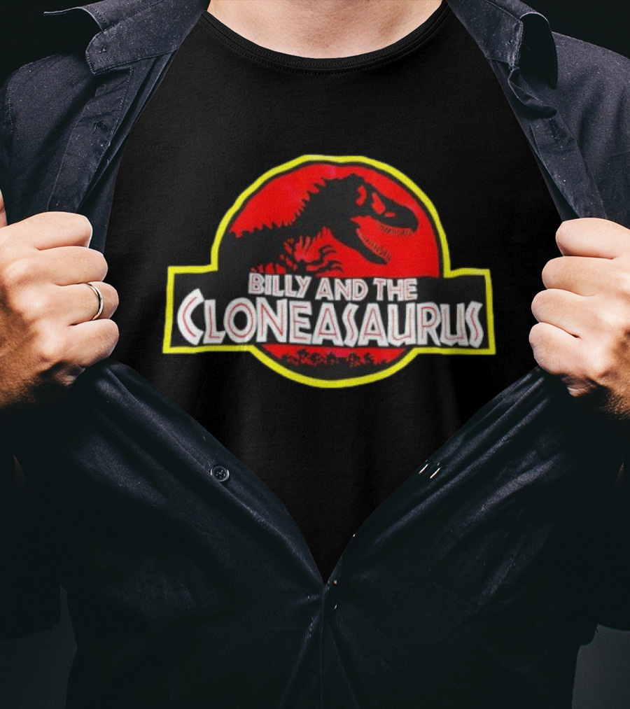 Billy And The Cloneasaurus Dinosaur Silhouette Comedy T-Shirt