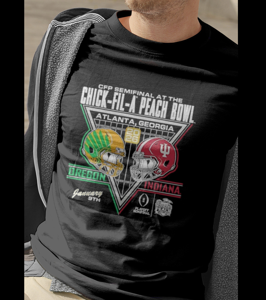 CFP Semifinal Chick Fil A Peach Bowl Oregon Vs Indiana 2026 Atlanta Georgia T-Shirt