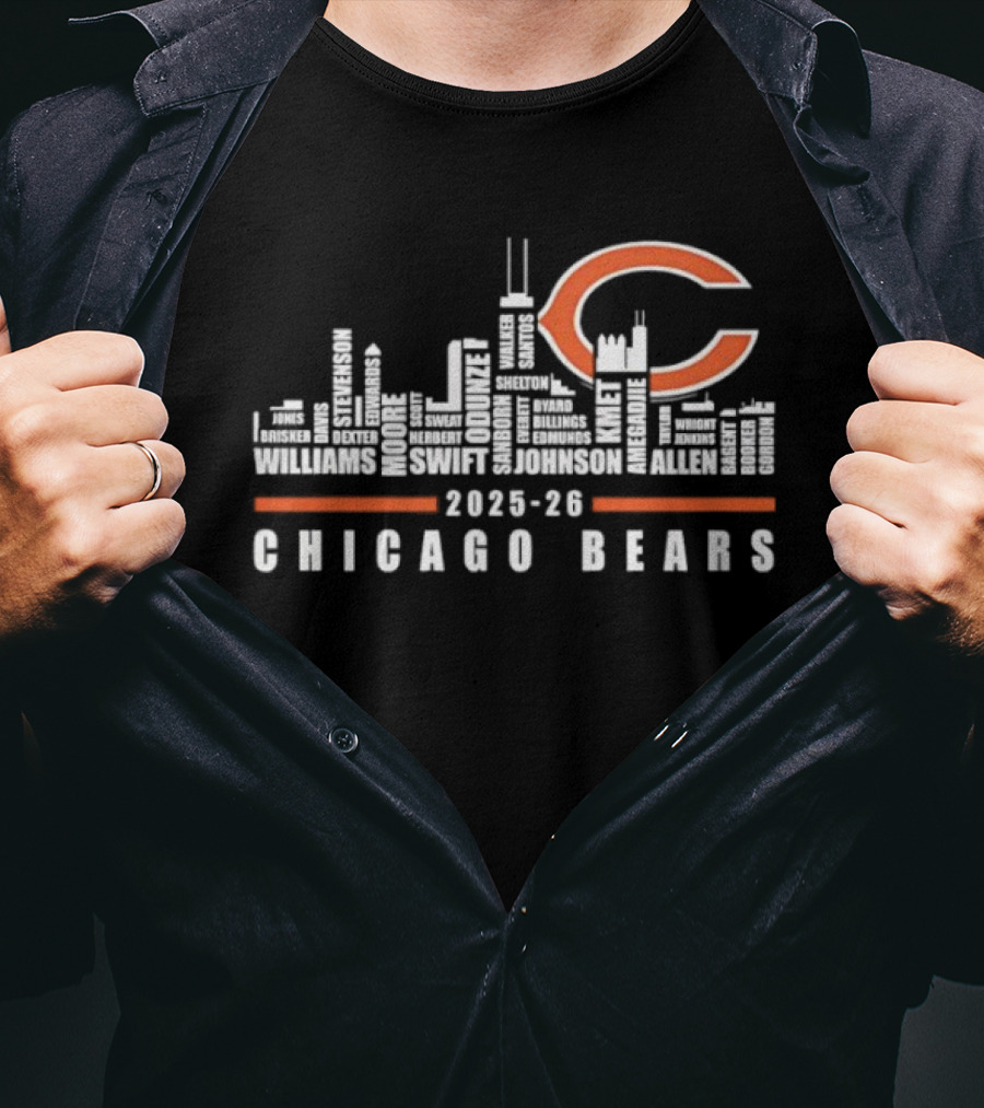 Chicago Bears 2025 26 Skyline C T-Shirt