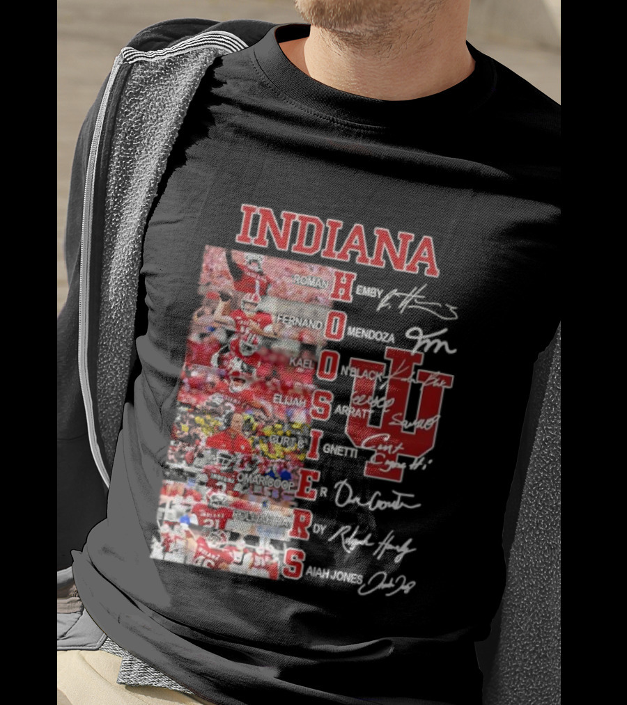 Indiana Hoosiers Football Players Signature IU Team Spirit T-Shirt
