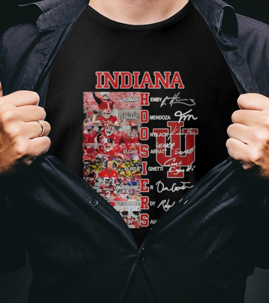 Indiana Hoosiers Football Players Signature IU Team Spirit T-Shirt