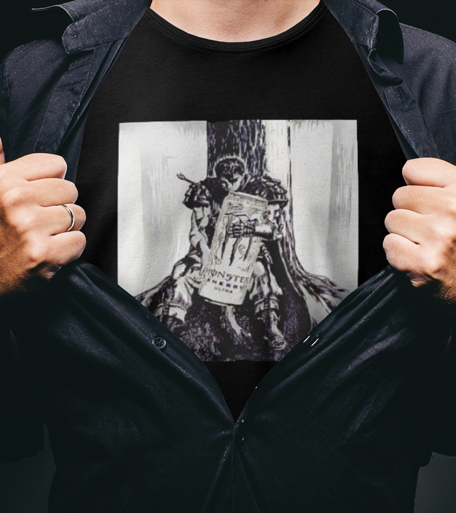 Guts Berserk With Monster Energy Ultra Drink Manga T-Shirt