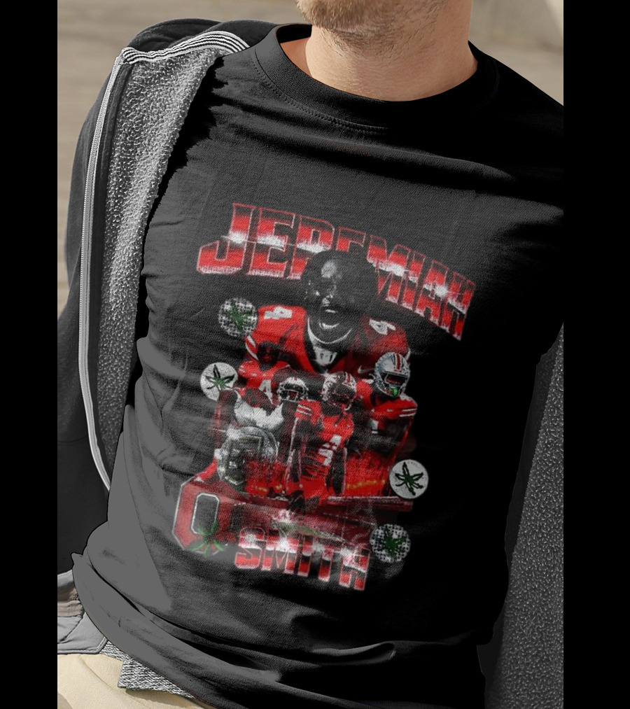 Jeremiah Smith Ohio State Buckeyes NFL Football Player Name Red Jersey Team Spirit T-Shirt