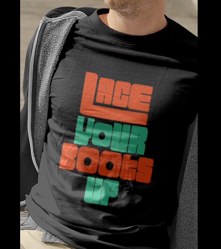 Lace Your Boots Up Bold Red Green T-Shirt