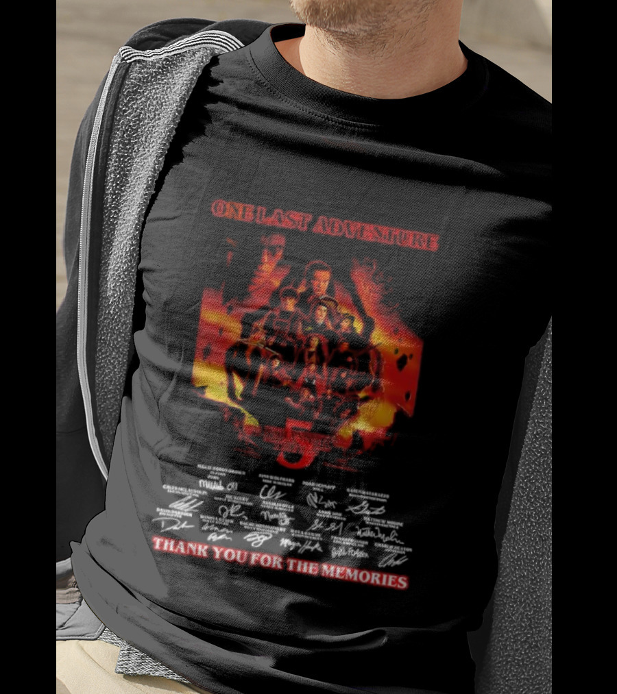 One Last Adventure Stranger Things 5 Thank You For The Memories Cast Signatures T-Shirt