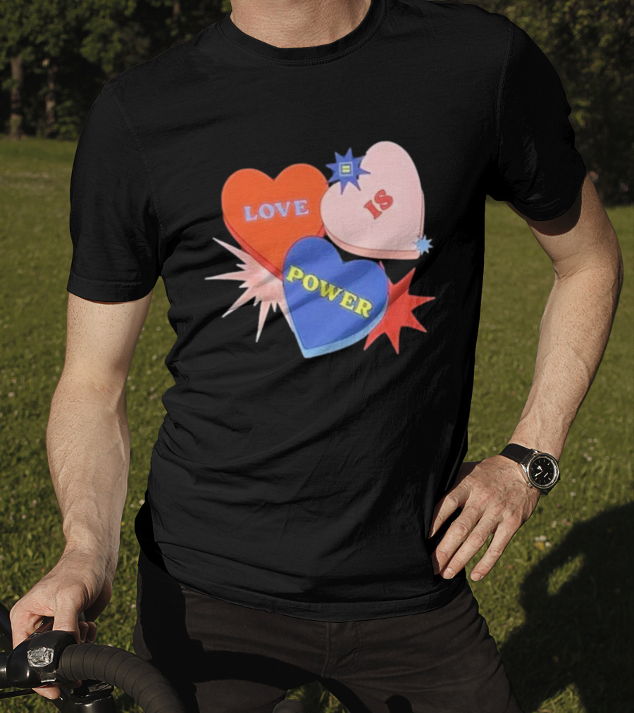 Love Is Power Heart Shapes Human Rights Campaign T-Shirt