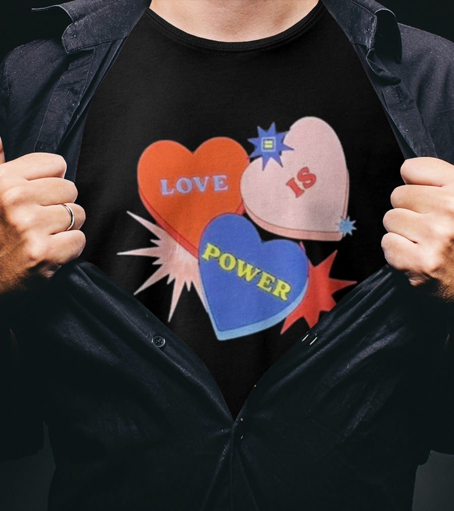 Love Is Power Heart Shapes Human Rights Campaign T-Shirt