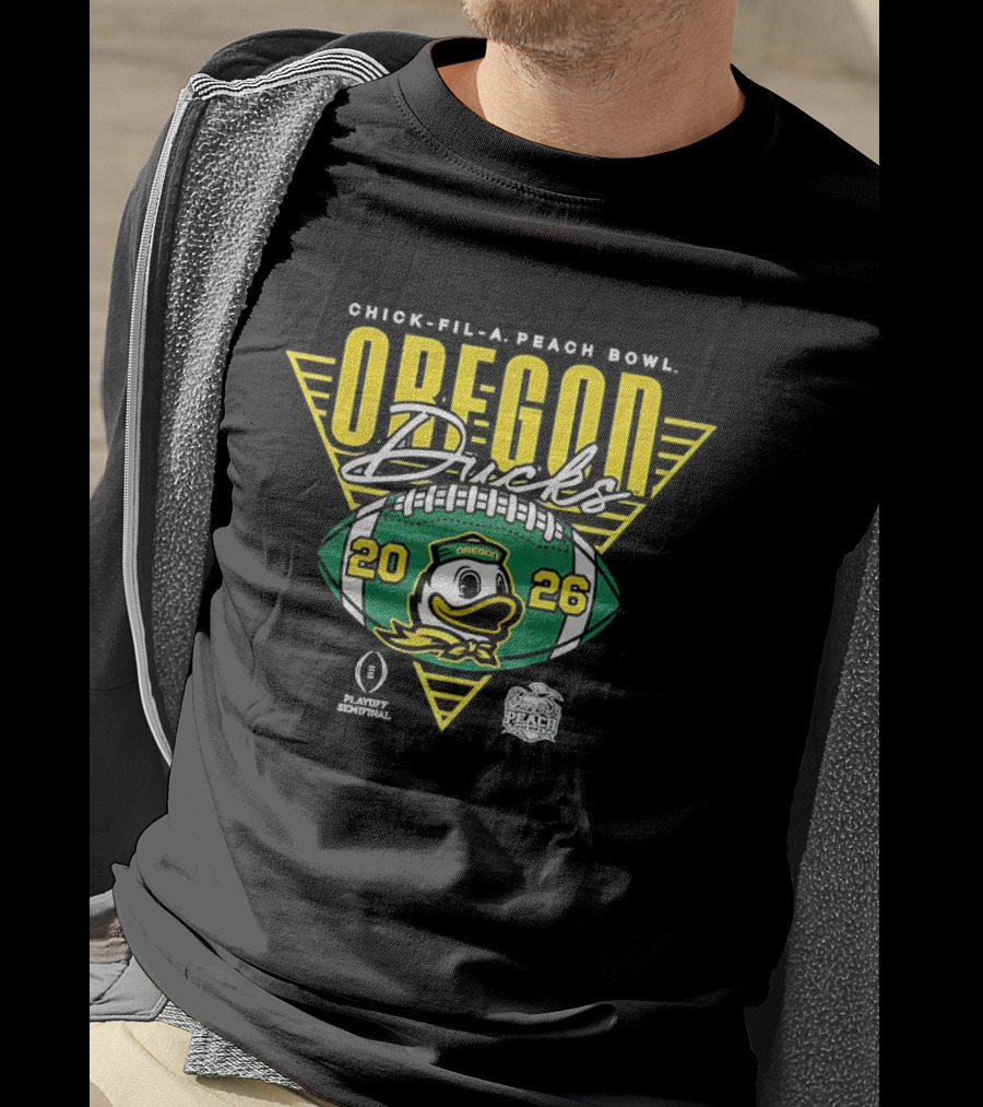 Oregon Ducks CFP Chick Fil A Peach Bowl 2026 Football Triangle T-Shirt