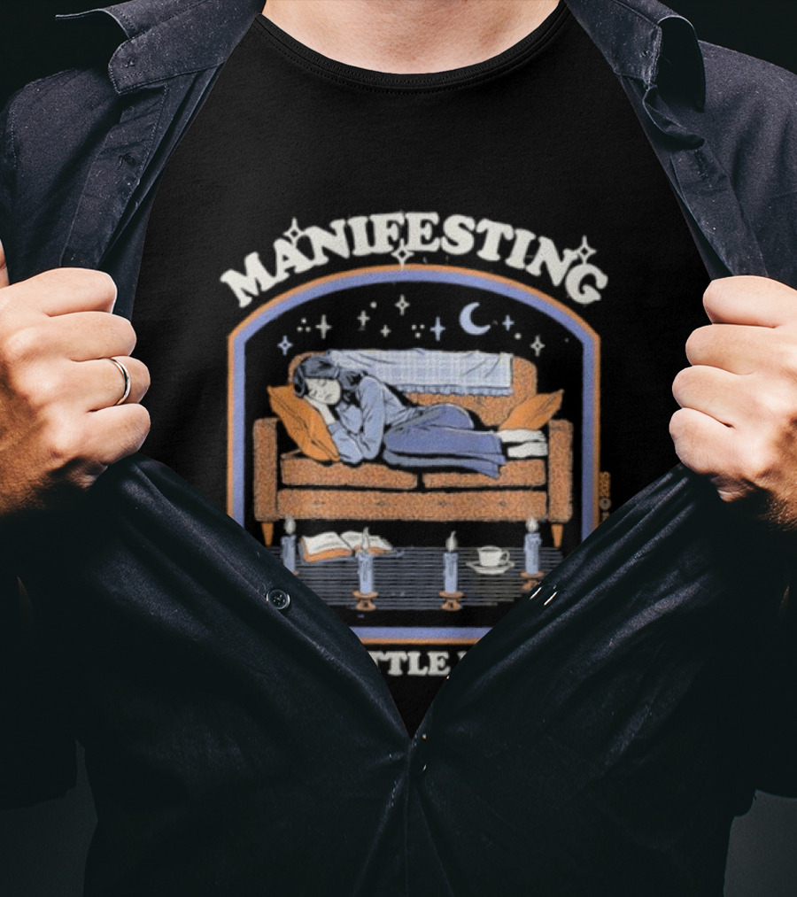 Manifesting A Little Nap Sleepy Couch Illustration Cozy Vibes T-Shirt