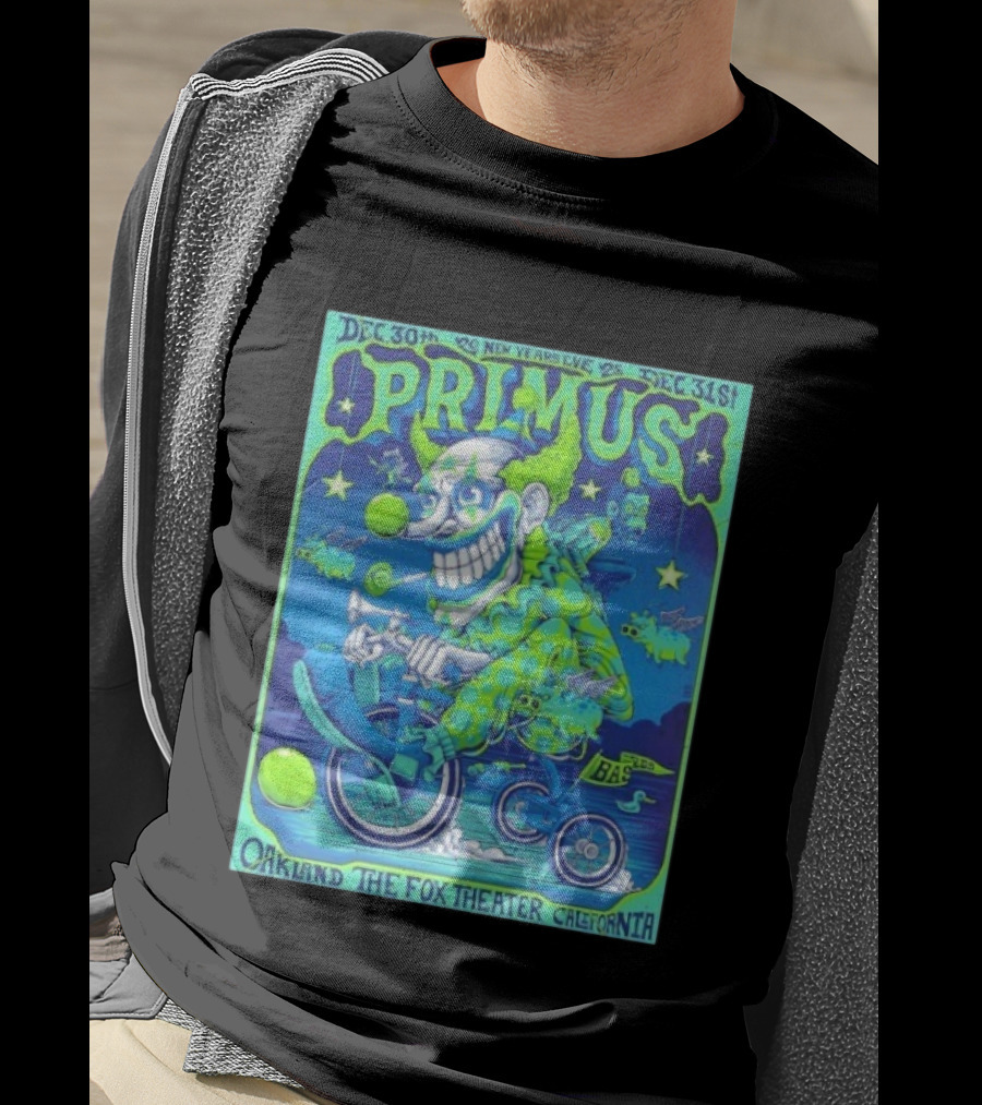 Dec 30 31 2025 Primus New Years Eve Oakland The Fox Theater Clown T-Shirt