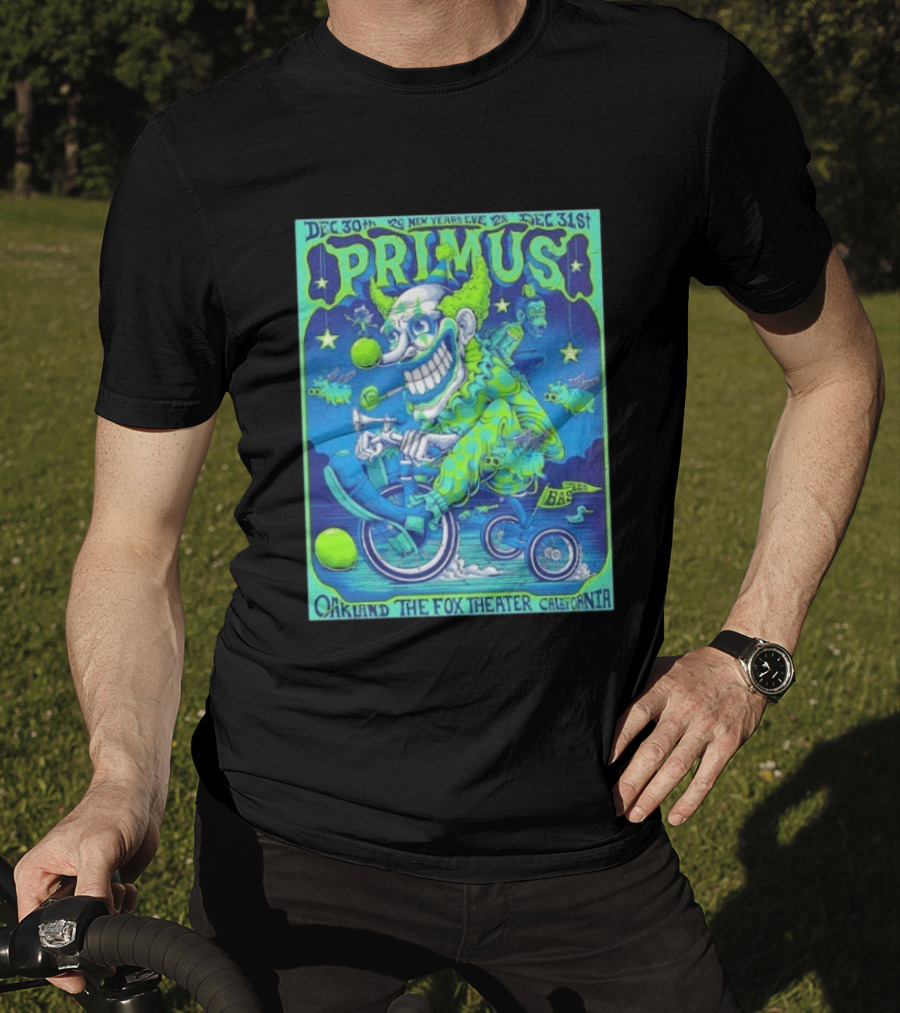 Dec 30 31 2025 Primus New Years Eve Oakland The Fox Theater Clown T-Shirt