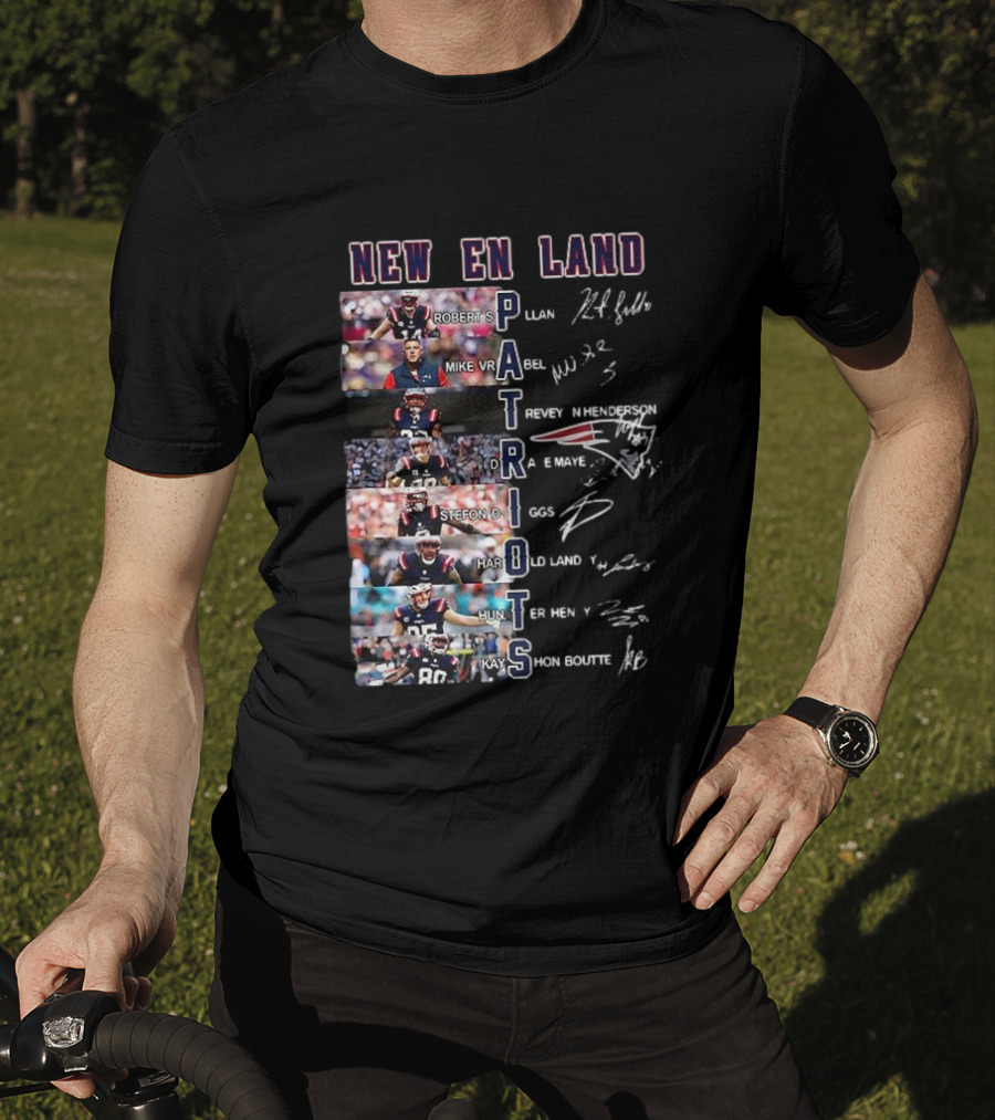 New England Patriots Players Robert S Mike Vrabel Stefon Diggs Signatures T-Shirt
