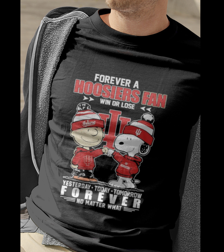 Snoopy Charlie Brown Indiana Hoosiers Fan Forever No Matter What T-Shirt