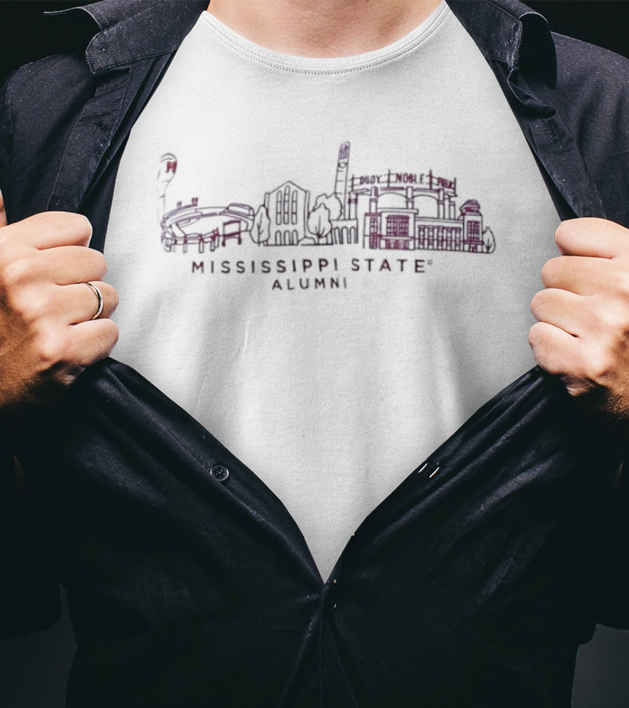 Mississippi State Bulldogs Alumni Campus Landmark T-Shirt