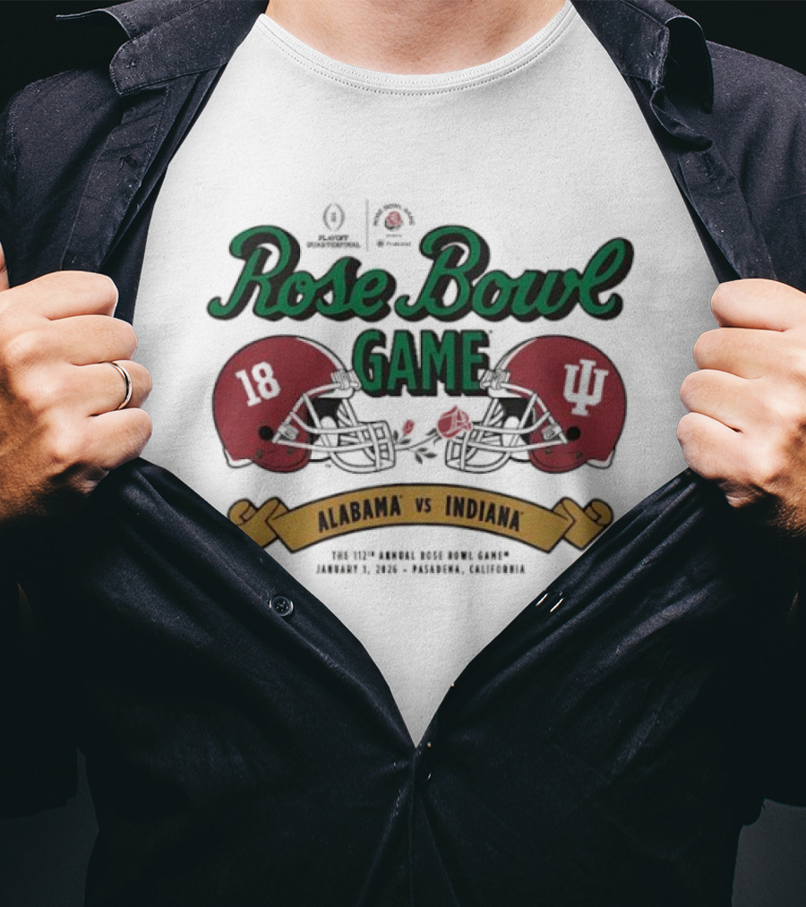 Alabama Vs Indiana 2026 Rose Bowl Game Pasadena California T-Shirt