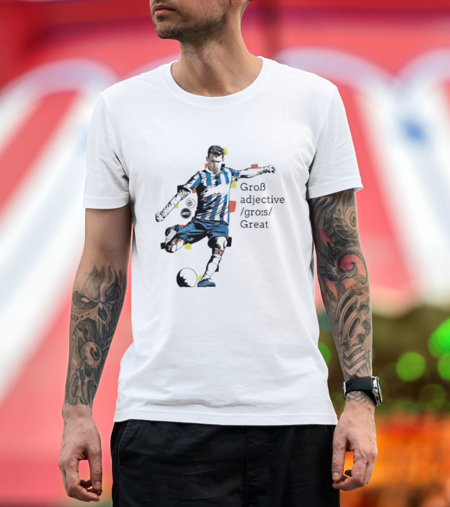 Jason Therios Groß Adjective Gros Great Soccer Player Action T-Shirt
