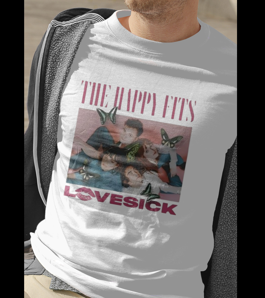 The Happy Fits Lovesick Pink Butterflies Photo T-Shirt