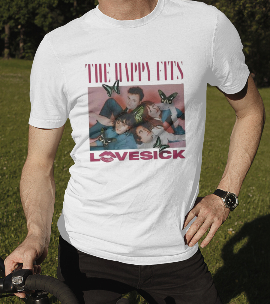 The Happy Fits Lovesick Pink Butterflies Photo T-Shirt