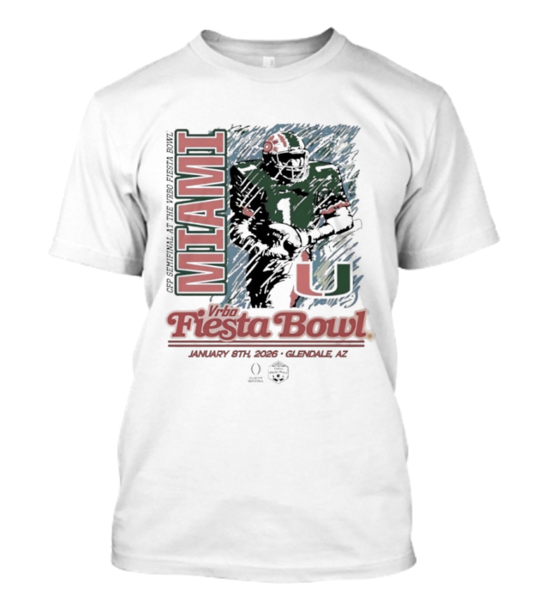 Miami Hurricanes Fiesta Bowl Glendale AZ December 31 2026 T-Shirt