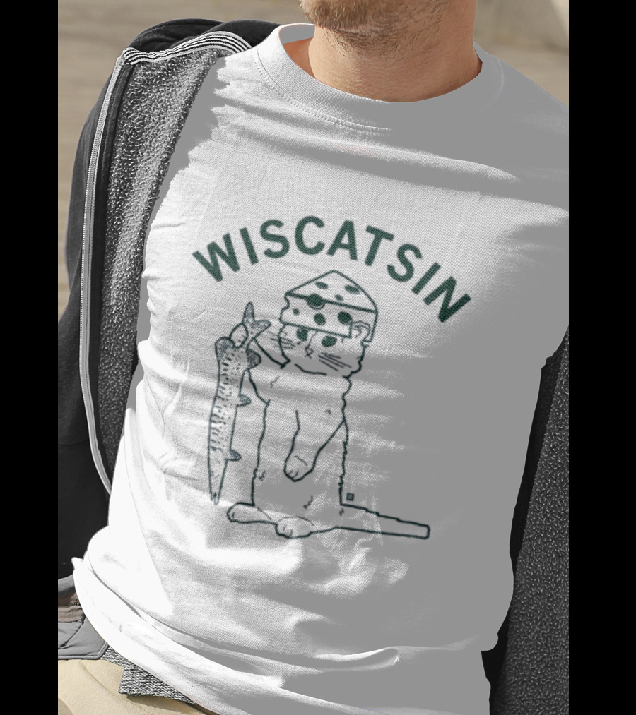Wiscatsin Cheese Fish Otter Holding Fish T-Shirt