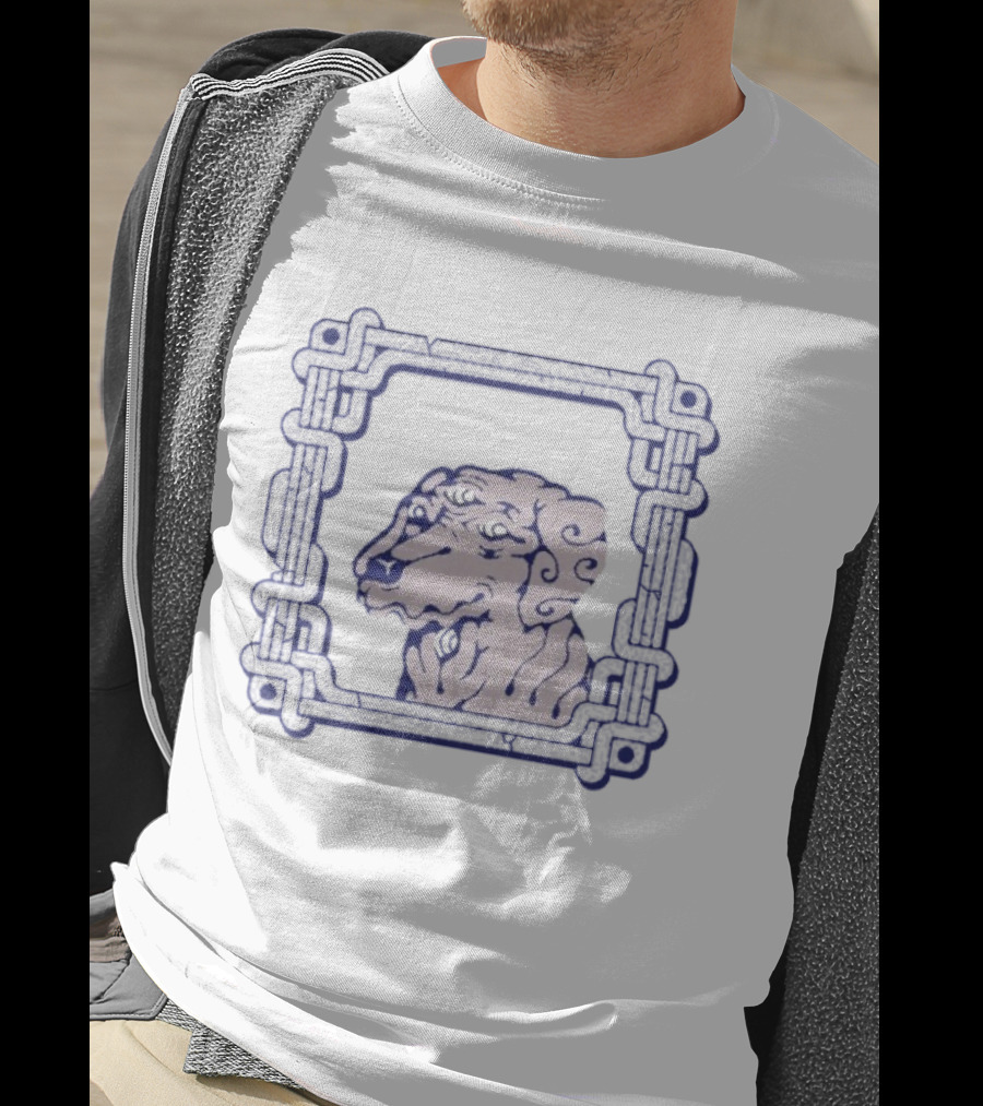 All Seeing Dog In Ornate Frame With Third Eye Vision T-Shirt