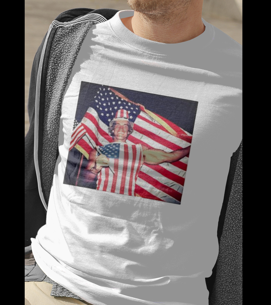 Arnold Schwarzenegger 1983 US Citizenship American Flag Celebration T-Shirt
