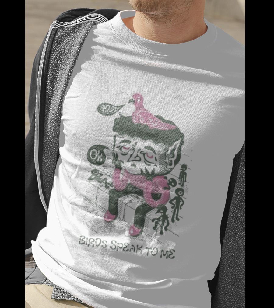 Birds Speak To Me Creature With Pink Birds And Speech Bubbles T-Shirt