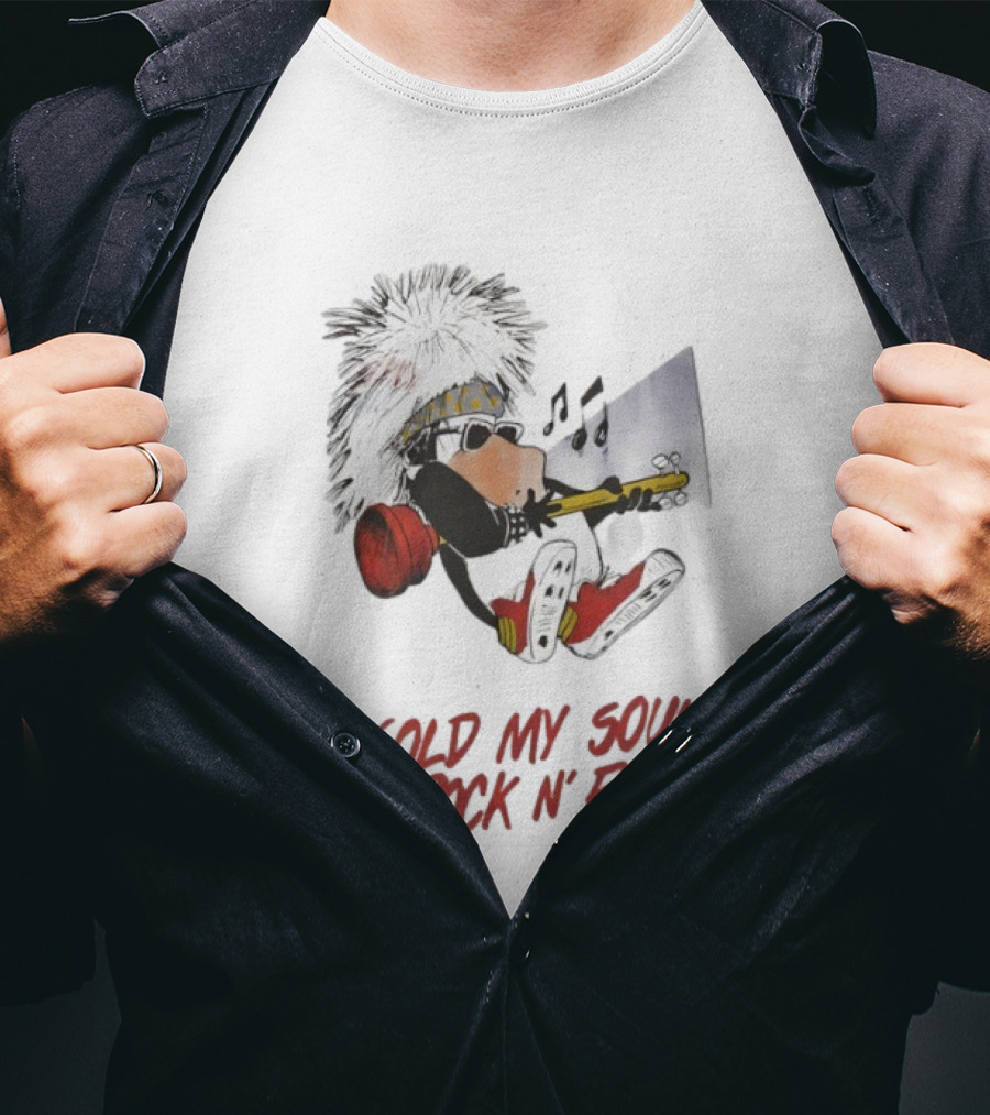 Bloom County 1986 Sold My Soul To Rock N' Roll Comic Penguin Music Fan Merch T-Shirt