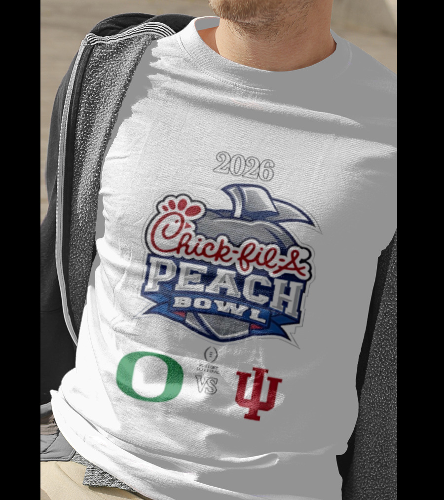 2026 Chick Fil A Peach Bowl Oregon Ducks Vs Indiana Hoosiers T-Shirt