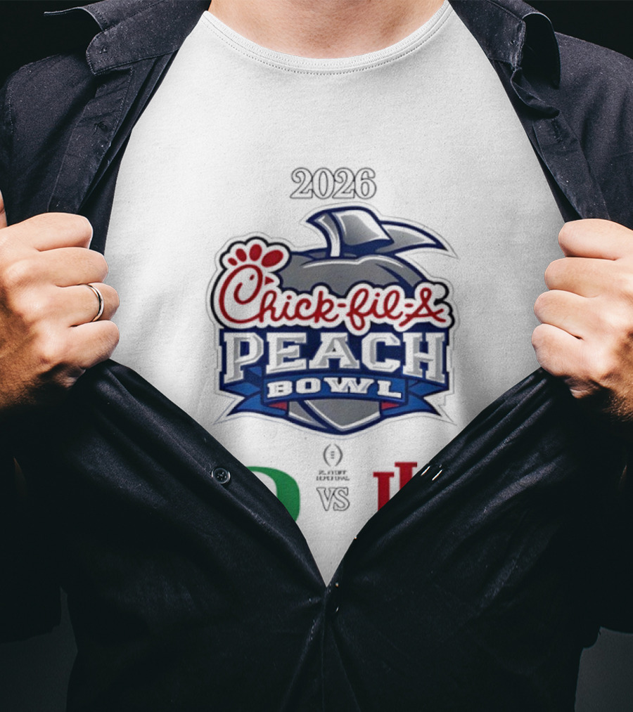 2026 Chick Fil A Peach Bowl Oregon Ducks Vs Indiana Hoosiers T-Shirt