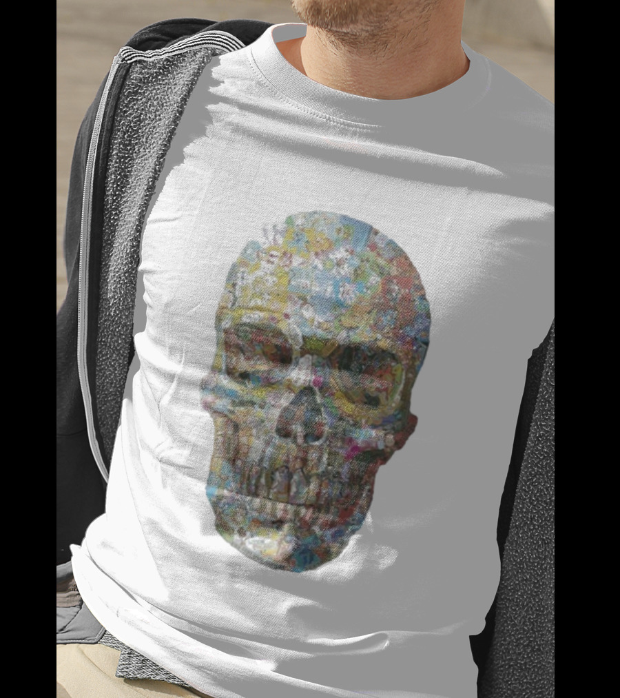 Noah Scalin Still Life Skull Collage Of Popular Culture T-Shirt