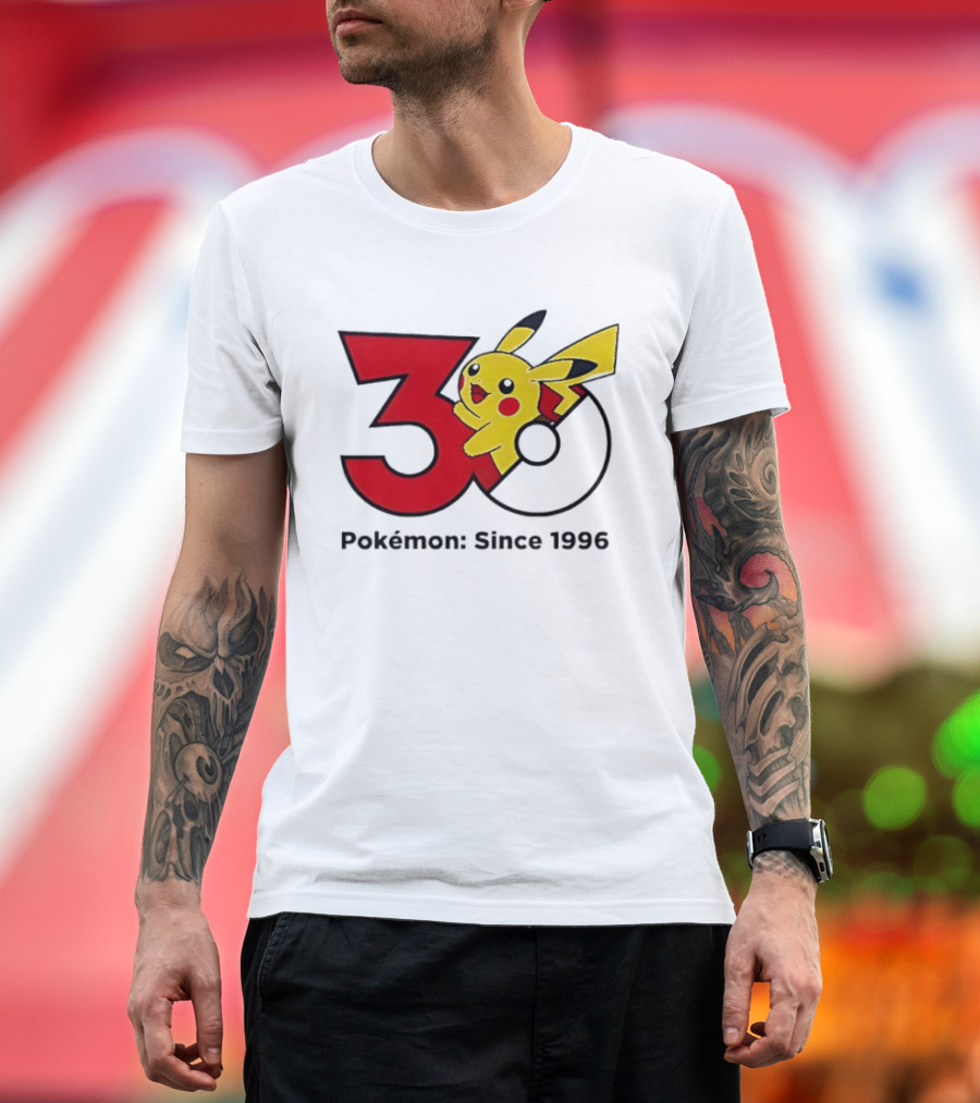 Pokémon 30th Anniversary Since 1996 Pikachu Celebration T-Shirt