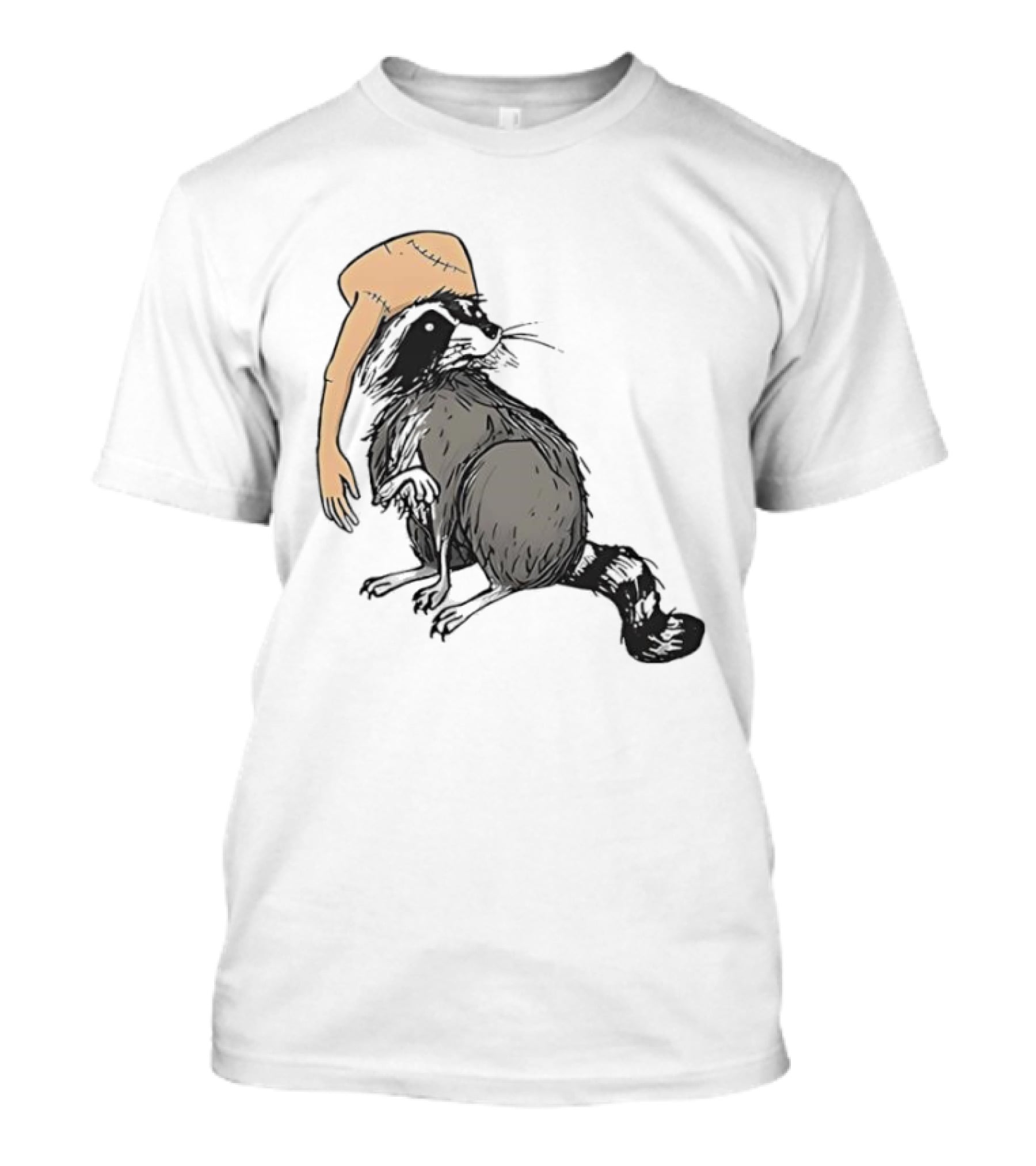 Raccoon With Human Arm Hat T-Shirt