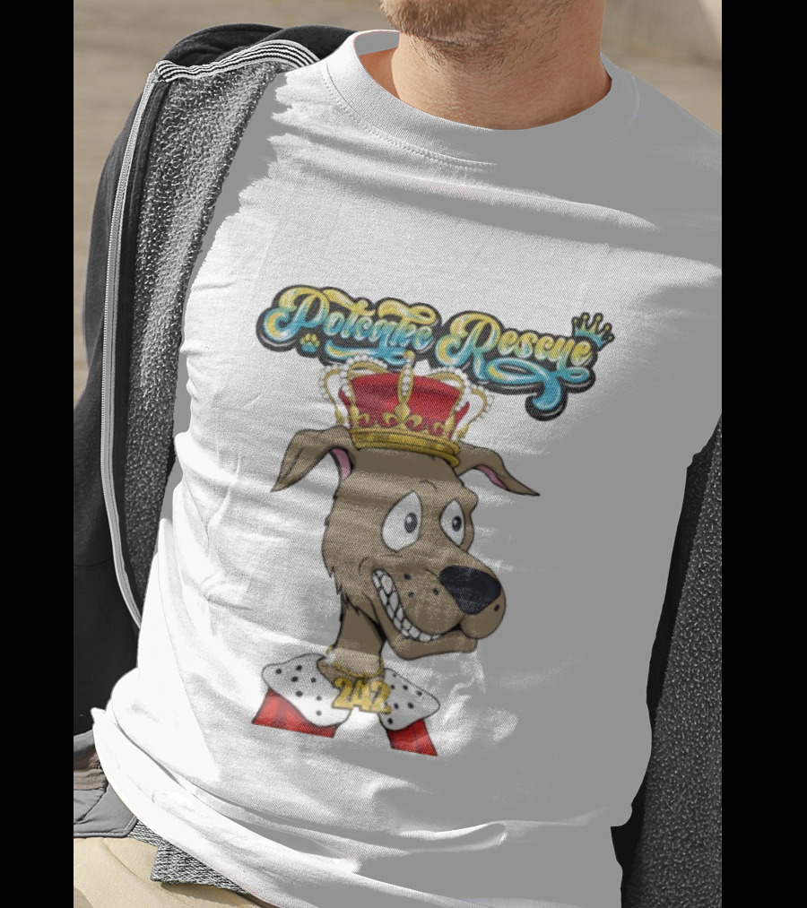 Potcake Rescue 242 Royal Dog In Crown T-Shirt