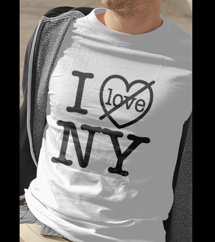 I No Love Heart Symbol Strikethrough NY T-Shirt
