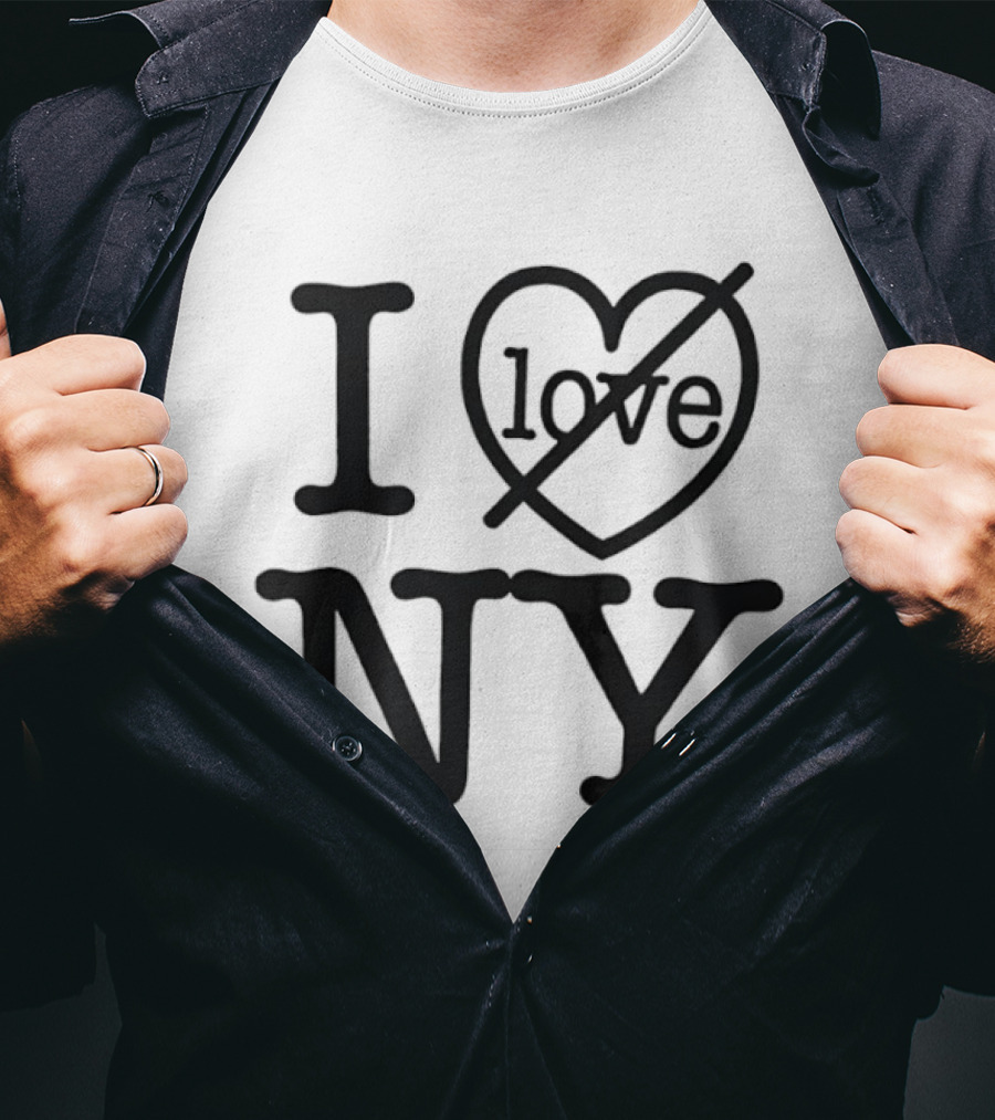 I No Love Heart Symbol Strikethrough NY T-Shirt