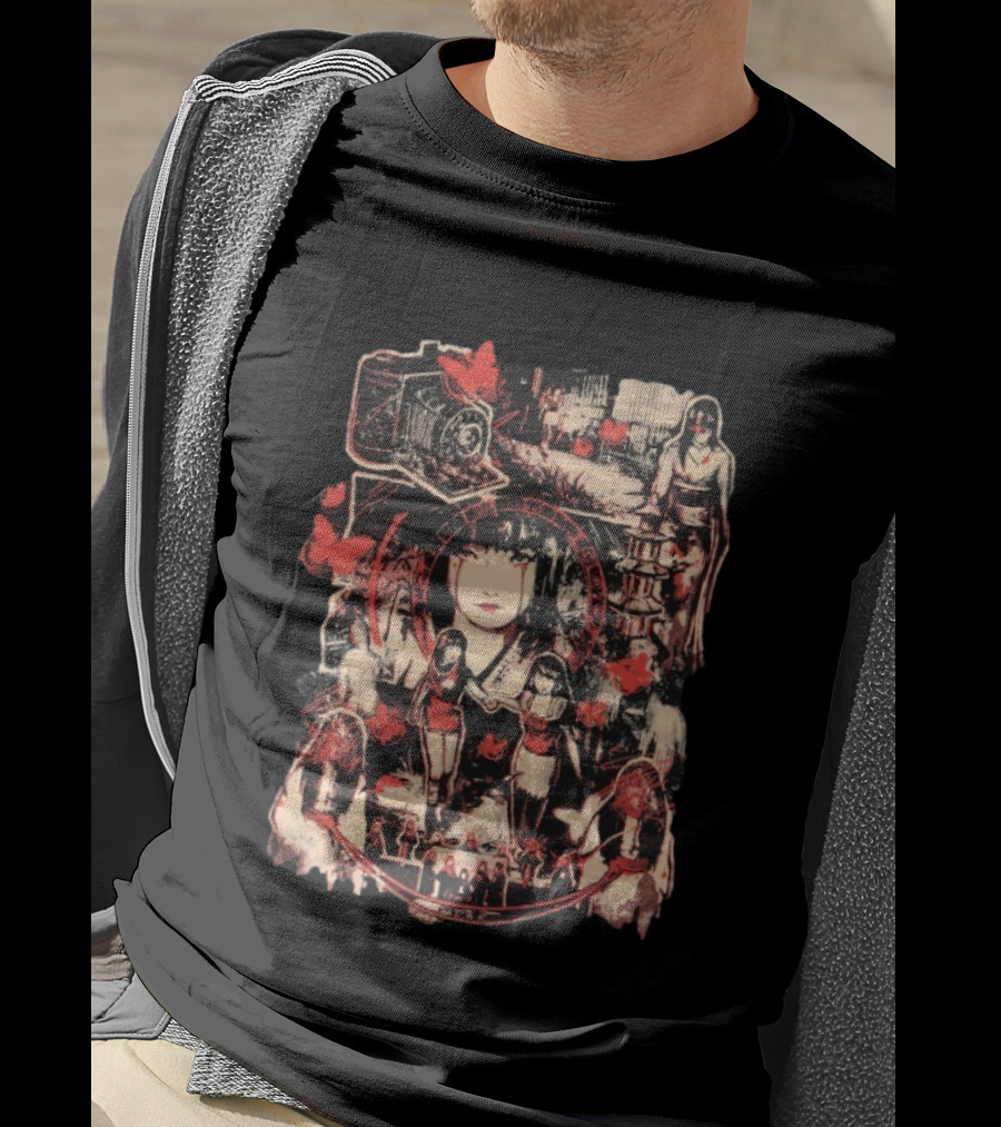 AGDQ 2026 Camera Obscura Horror Elements Red And Black Butterfly Motif T-Shirt