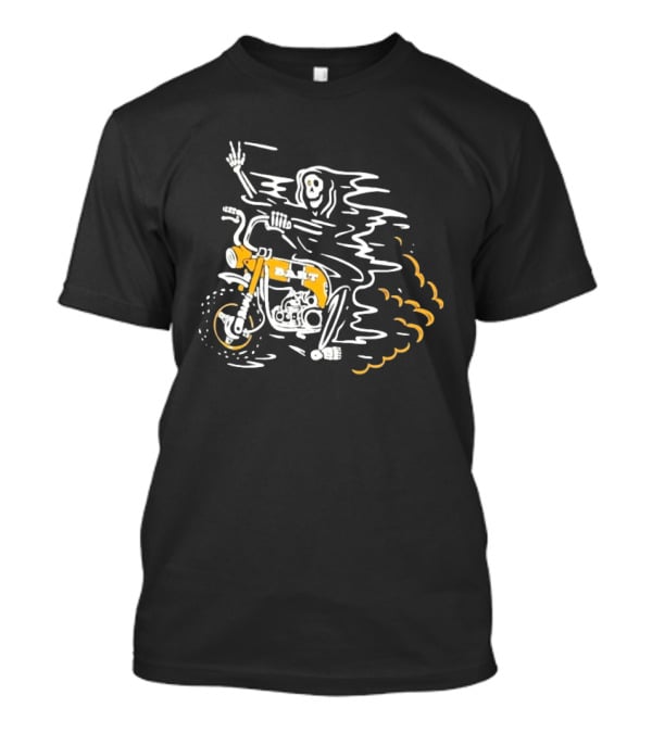 Bart Moto Co Grim Reaper CT70 Motorcycle Skeleton Riding T-Shirt