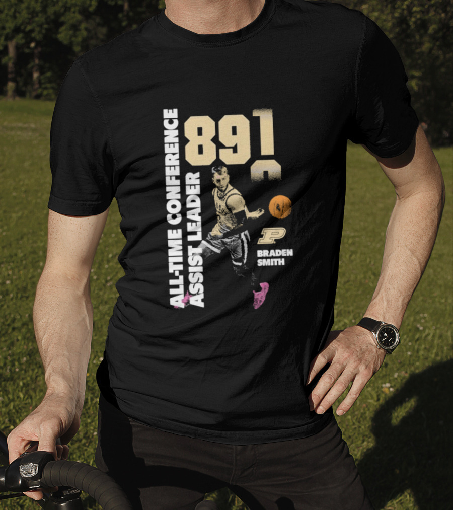 Braden Smith 891 All Time Conference Assist Leader Purdue Boilermakers T-Shirt